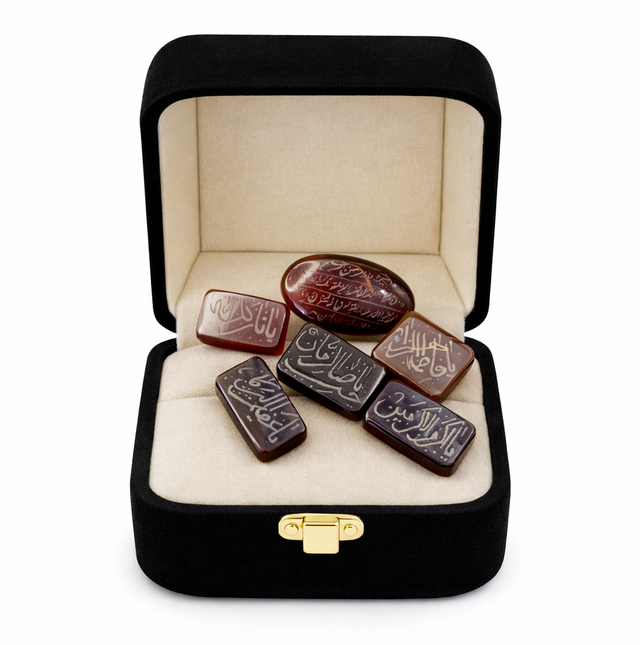 Premium Irani Aqeeq – Yaman Cut with Handwritten Engraving