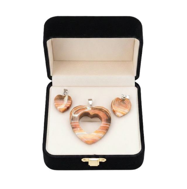 Heart-Shaped Agate Pendant