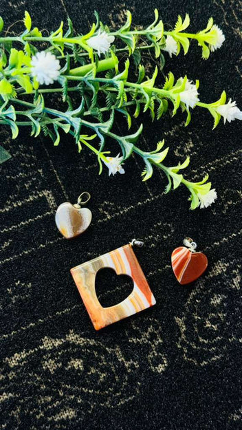 Heart-Shaped Agate Pendant