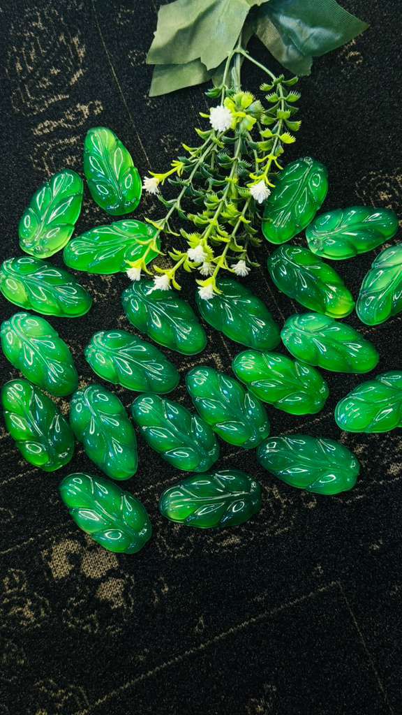 Green Aqeeq (Agate) Hand-Carved Stones