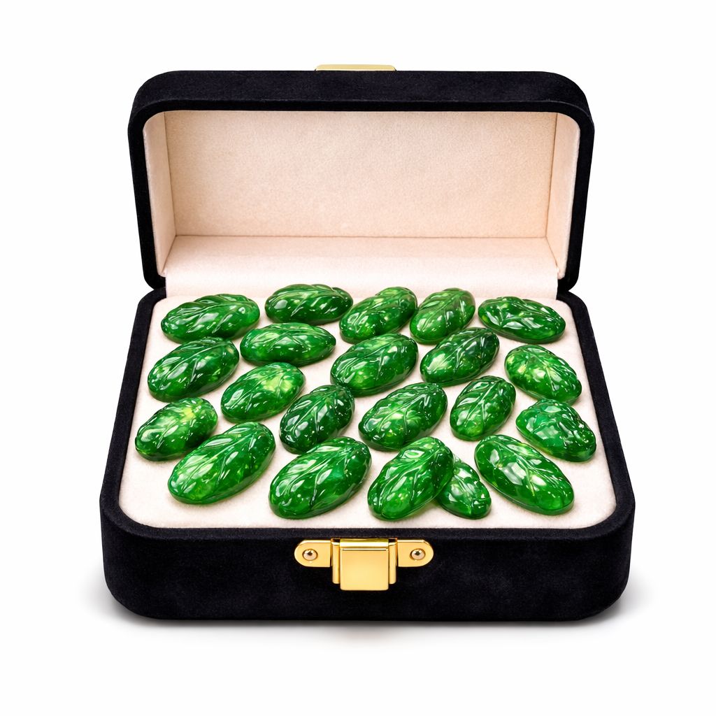 Green Aqeeq (Agate) Hand-Carved Stones